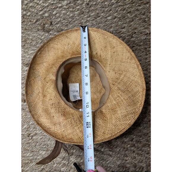 Women\'s Vintage Miss Bierner Straw Fedora Hat Brown Pheasant Feathers NWT! main image 6
